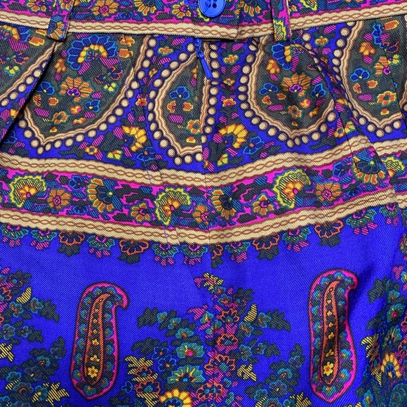 Carlisle Paisley Faux Wrap Skirt Silk wool blend - Picture 5 of 8